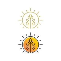 zon boerderij logo vector icoon ontwerp illustratie