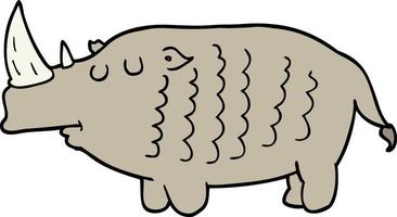 tekening karakter tekenfilm neushoorn vector