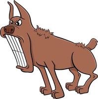 tekenfilm boos bruin grappig hond dier karakter vector