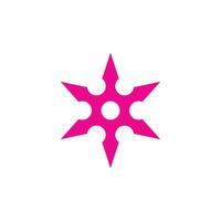 eps10 roze vector Ninja shuriken het werpen ster abstract icoon geïsoleerd Aan wit achtergrond. metaal shuriken symbool in een gemakkelijk vlak modieus modern stijl voor uw website ontwerp, logo, en mobiel app