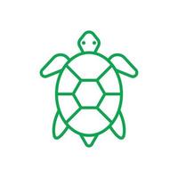 eps10 groen vector zee schildpad abstract lijn kunst icoon geïsoleerd Aan wit achtergrond. zee dier schets symbool in een gemakkelijk vlak modieus modern stijl voor uw website ontwerp, logo, en mobiel toepassing