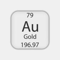 gouden symbool. scheikundig element van het periodiek systeem. vectorillustratie. vector