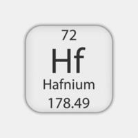 hafnium-symbool. scheikundig element van het periodiek systeem. vectorillustratie. vector