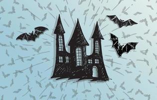 halloween, oud huis. hand- getrokken illustratie. vector
