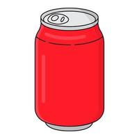 rood Frisdrank kan. koeling koolzuurhoudend drankje. vector illustratie geïsoleerd Aan wit achtergrond