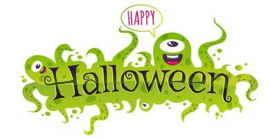 vector banier voor halloween met groen monsters