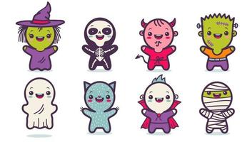 vector halloween monsters.