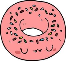 tekening karakter tekenfilm donut vector