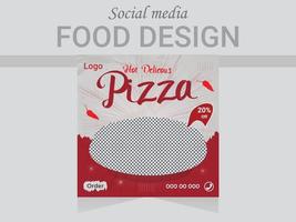 vector sociaal media post ontwerp sjabloon. modern restaurant en snel voedsel poster indeling.