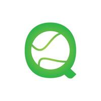 brief q tennis vector logo ontwerp. vector ontwerp sjabloon elementen voor uw sport team of zakelijke identiteit.