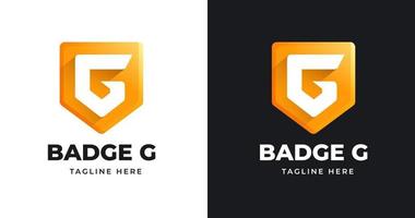 brief g logo ontwerp sjabloon met schild vorm stijl vector
