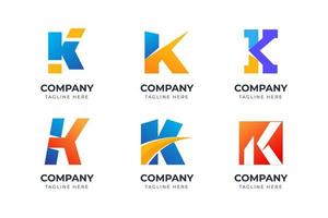 groot bundel reeks van elegant brief k logo ontwerp. vector ontwerp element, met verscheidenheid monogram k logo element, bedrijf teken, logo's, identiteit, vector