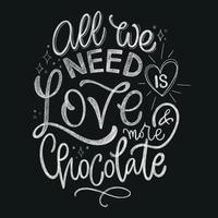 chocola hand- belettering krijt citaten. vector