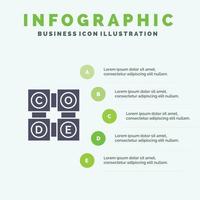 code aan het leren code aan het leren onderwijs infographics presentatie sjabloon 5 stappen presentatie vector