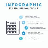 audio controleur dj leven menger lijn icoon met 5 stappen presentatie infographics achtergrond vector