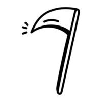 een hand- getrokken tekening icoon van zeis vector