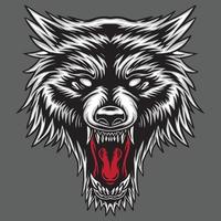 wolf hoofd ontwerp Aan grijs achtergrond vector