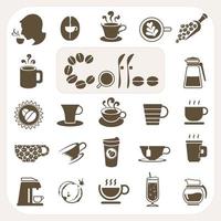 koffie verzameling, vector pictogrammen reeks