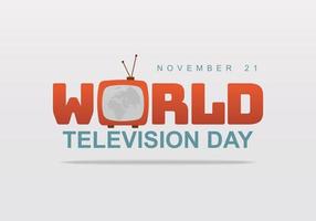 wereld televisie dag achtergrond met groot wijnoogst televisie. vector