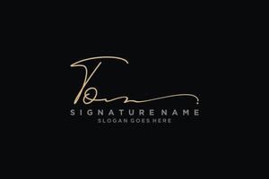 eerste naar brief handtekening logo sjabloon elegant ontwerp logo teken symbool sjabloon vector icoon