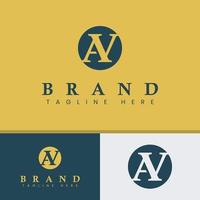 brief av monogram cirkel logo, geschikt voor ieder bedrijf met av of va initialen. vector