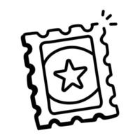 een hand- getrokken icoon van postzegel verzameling vector