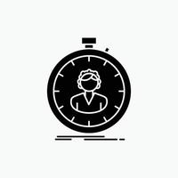 snel. snelheid. stopwatch. tijdopnemer. meisje glyph icoon. vector geïsoleerd illustratie