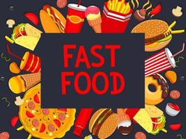 vector Fast food meaks en snacks poster menu