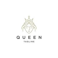 koningin schoonheid lijn logo icoon ontwerp sjabloon vector