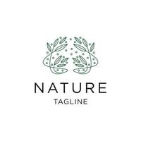 natuur bloem lijn logo pictogram ontwerp sjabloon platte vector