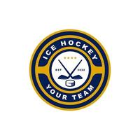 ijs hockey club logo, insigne ontwerp. concept voor overhemd of logo, afdrukken, postzegel of tee. winter sport. vector illustratie. hockey kampioenschap.
