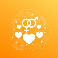 seks icoon en harten, vector ontwerp