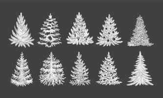 kerstboom hand getekende illustratie vector