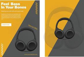 hoofdtelefoons voor gamers, muziek- concept vector illustratie. sport- hoofdtelefoons tekenfilm stijl icoon ontwerp.