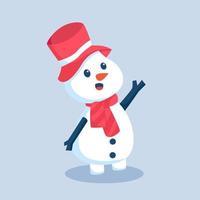 Kerstmis sneeuwman met hoed karakter ontwerp illustratie vector