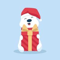 beer met Kerstmis geschenk karakter ontwerp illustratie vector