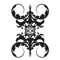 vector damast vintage barokke scroll ornament swirl. Victoriaanse monogram heraldische schild werveling. retro bloemen blad patroon grens gebladerte antieke acanthus kalligrafie gegraveerde tatoeage. naadloos patroon