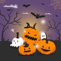 hand- trek halloween illustratie achtergrond vector