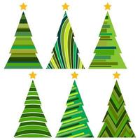 reeks van Kerstmis bomen. geïsoleerd vector illustratie voor vrolijk Kerstmis en gelukkig nieuw jaar.