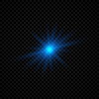 licht effect van lens fakkels. blauw gloeiend lichten starburst Effecten met schittert. vector illustratie