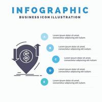 transactie. financieel. geld. financiën. overdracht infographics sjabloon voor website en presentatie. glyph grijs icoon met blauw infographic stijl vector illustratie.