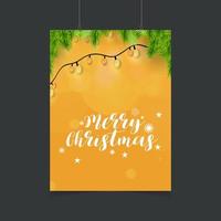 vrolijk Kerstmis oranje gloeiend achtergrond met lichten vector