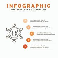 medewerking. vrienden. spel. spellen. spelen infographics sjabloon voor website en presentatie. lijn grijs icoon met oranje infographic stijl vector illustratie