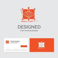 bedrijf logo sjabloon voor ontwerp. voorlopige versie. schetsen. schetsen. visueel. oranje bezoekende kaarten met merk logo sjabloon. vector