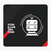 rood en zwart creatief presentatie achtergrond voor metro. trein. slim. openbaar. vervoer glyph icoon vector