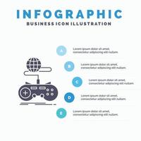 spel. gamen. internetten. meervoud. online infographics sjabloon voor website en presentatie. glyph grijs icoon met blauw infographic stijl vector illustratie.