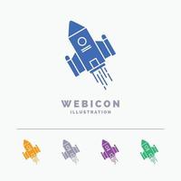 ruimte ambacht. shuttle. ruimte. raket. lancering 5 kleur glyph web icoon sjabloon geïsoleerd Aan wit. vector illustratie