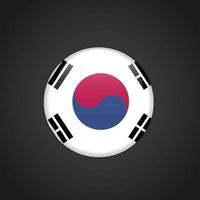 zuiden Korea vlag cirkel knop vector