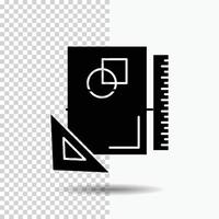 ontwerp. indeling. bladzijde. schetsen. schetsen glyph icoon Aan transparant achtergrond. zwart icoon vector
