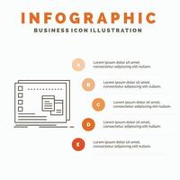 venster. Mac. operationeel. os. programma infographics sjabloon voor website en presentatie. lijn grijs icoon met oranje infographic stijl vector illustratie